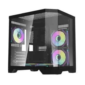 Kasë Darkflash FT350 me 5 ventilatorë ARGB, Mini Tower, e zezë