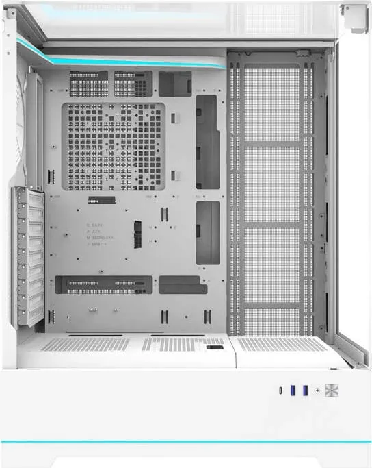 Kasë Darkflash DY450L, Big Tower, pa ventilatorë, e bardhë - 4