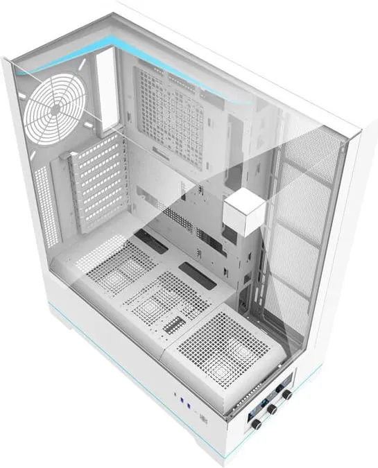 Kasë Darkflash DY450L, Big Tower, pa ventilatorë, e bardhë - 9