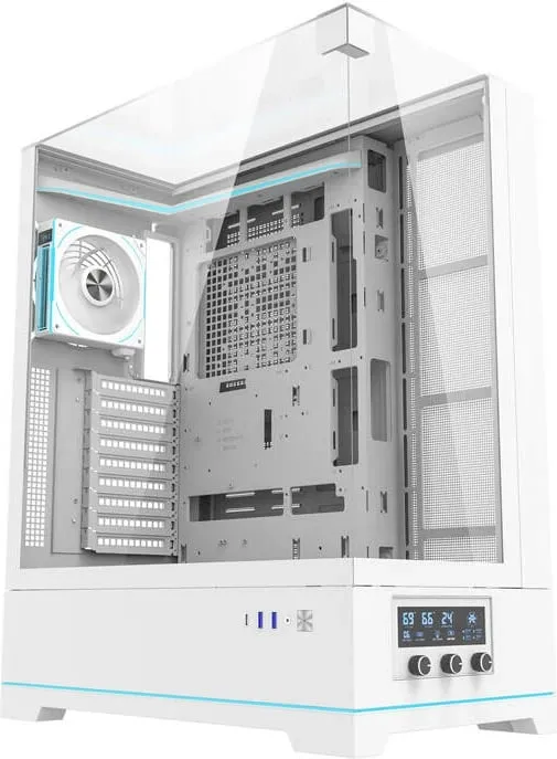 Kasë Darkflash DY450L PRO, Big Tower, 1 ventilator, e bardhë - 1