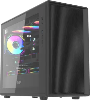 Kasë kompjuteri, Darkflash DB460M, Big Tower mATX/ITX, panel xhami i temperuar, deri 12 ventilatorë / radiator 360 mm, pa ventilatorë, e zezë