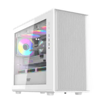 Kasë, Darkflash, DB460M, M-ATX/ITX, deri 12 ventilatorë / radiator 360 mm, 2x HDD 3.5" 2x SSD 2.5", e bardhë