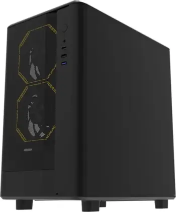 Kasë Darkflash DB330M Mesh Midi Tower mATX/ITX, deri 7 ventilatorë, radiator 240 mm, xham i temperuar, e zezë