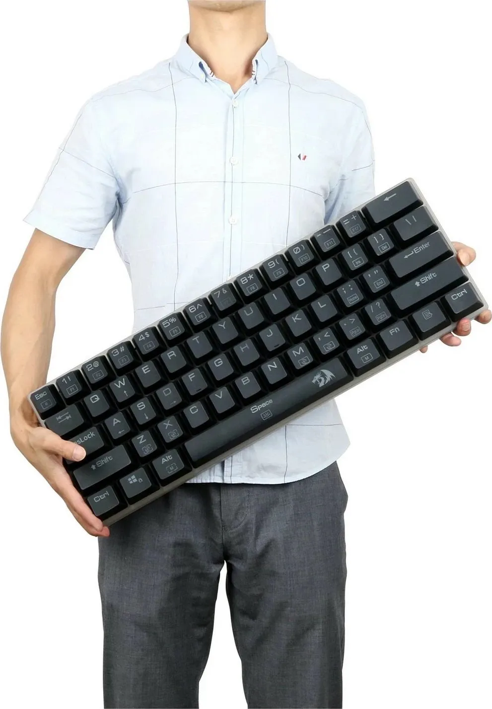Tastierë mekanike Redragon K605 Alien, 60%, RGB, Red Switch, e zezë - 1