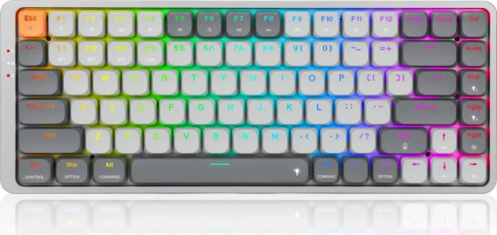 Tastierë mekanike Redragon K652 Azure, wireless, RGB, e bardhë - 2