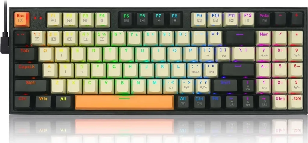 Tastierë mekanike Redragon K636CLO-RGB, RGB, e zezë - 1