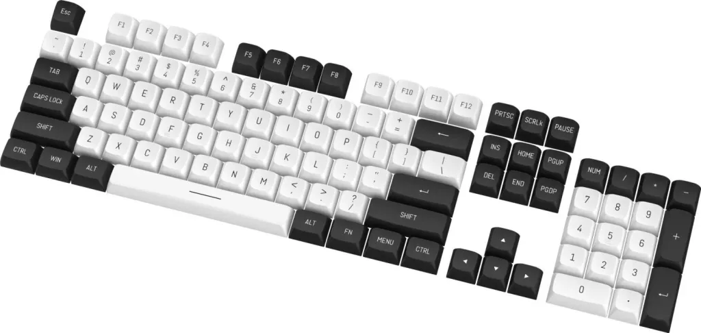 Keycaps Redragon A132 PBT Doubleshot, 150 copë, bardhë-e zezë - 1