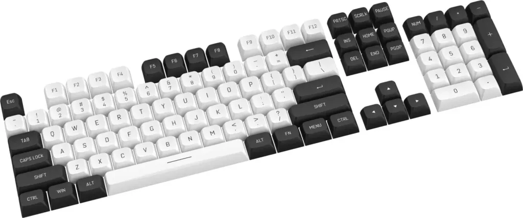 Keycaps Redragon A132 PBT Doubleshot, 150 copë, bardhë-e zezë - 2