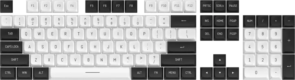 Keycaps Redragon A132 PBT Doubleshot, 150 copë, bardhë-e zezë - 3