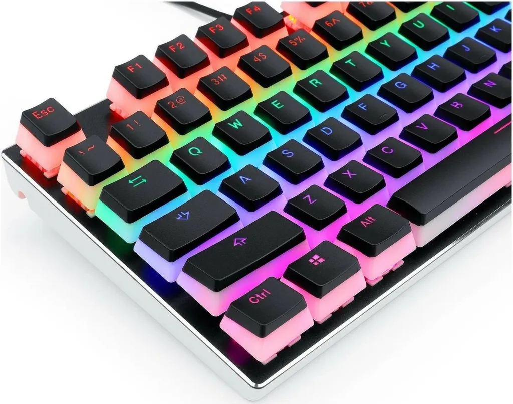 Keycaps Redragon A130 PBT Doubleshot, 104 copë, ngjyrë e zezë - 5