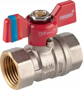 Valvul sferike Ferro F Comfort DN15, 1/2" FF, dorezë fluture metalike