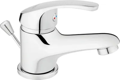 Rubinet lavamani Ferro Basic, me valvul automatike, krom - 1