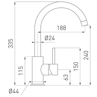 Rubinet kuzhine Ferro Lugio, krom - 2