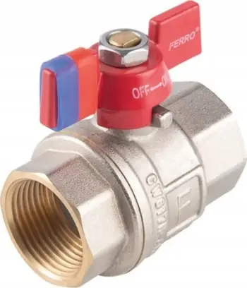 Valvul sferike uji Ferro KFPM3 F-POWER, 1" femër femër, bronz, dorezë metalike