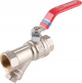 Valvul sferike uji Ferro KFPZF2 F POWER, 3/4" F F, me filtër, me dorezë metalike