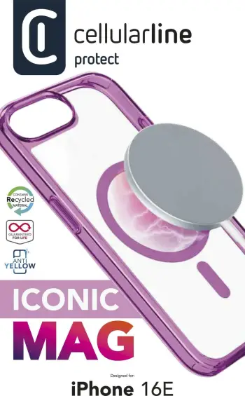 Mbështjellës Cellular Line ICONIC MAG për iPhone SE (2025), 6.1 inch, rozë