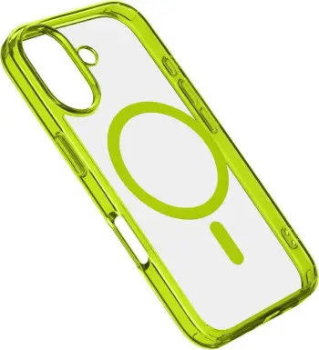 Mbështjellës Cellularline Iconic Mag për iPhone 16, MagSafe, 6.1", lime