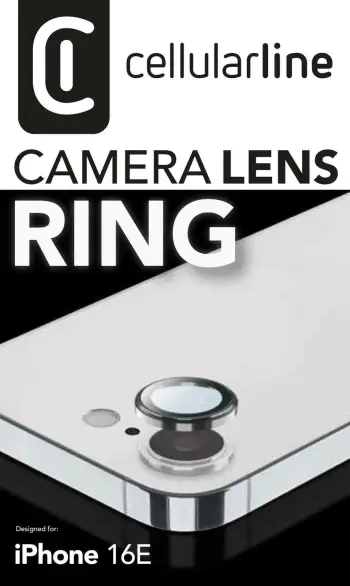 Mbështjellës kamera Cellularline për iPhone SE (2025)/16E, transparent