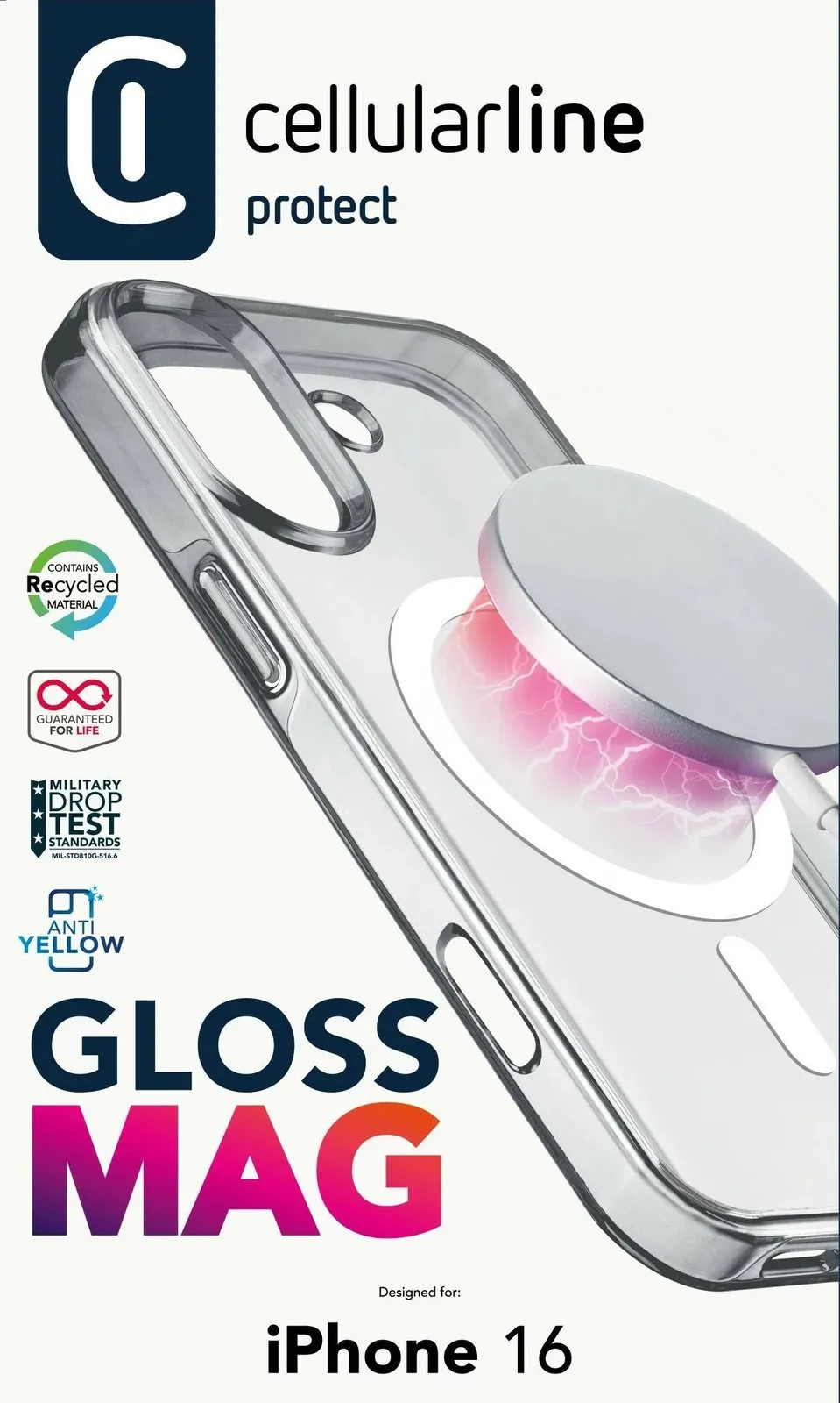 Mbështjellës Cellular Line MAG iPhone 16, MagSafe, transparent - 2