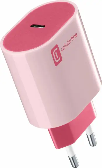 Karikues USB-C Cellularline #Stylecolor 20W, rozë