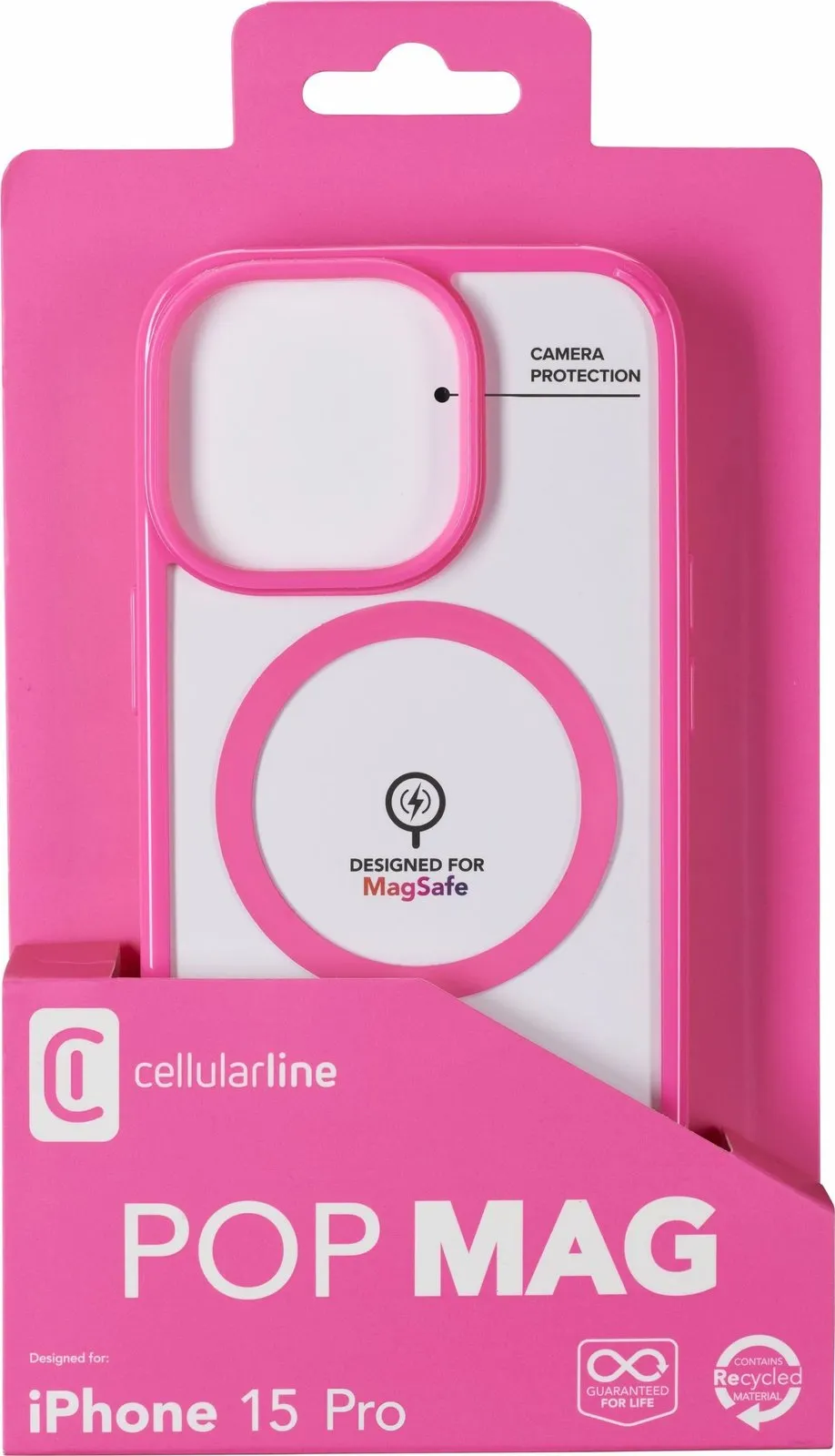Mbështjellës Cellular Line Pop Mag për iPhone 15 Pro, MagSafe, fuchsia - 2