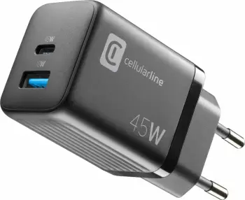 Karikues Cellularline MULTIPOWER MICRO 45W, universal, 2 porta, i zi