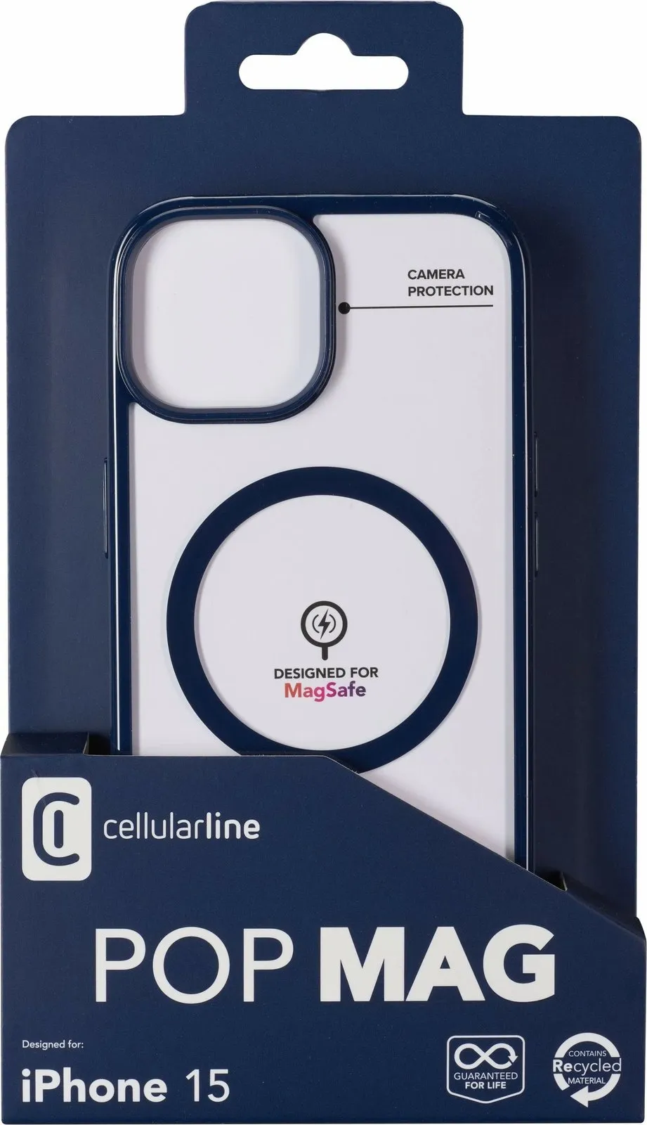 Mbështjellës Cellular Line Pop Mag për iPhone 15, MagSafe, 6.1", kaltër - 2