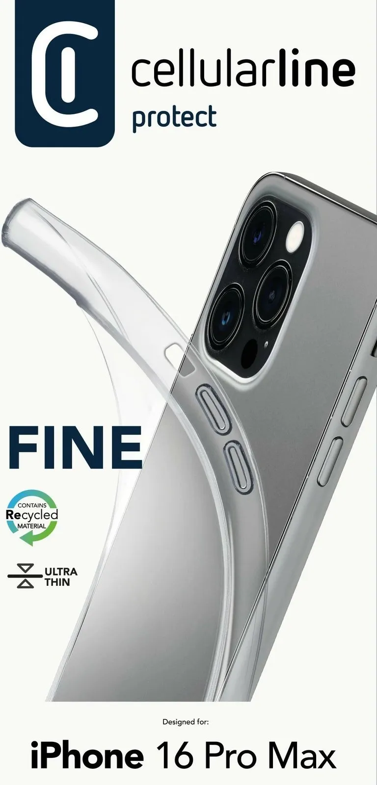 Mbështjellës Cellular Line Fine Case për iPhone 16 Pro Max, transparent - 2