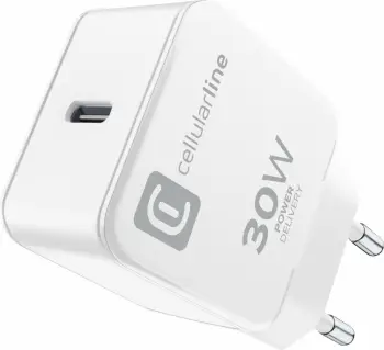 Karikues USB-C Cellularline 30W për Apple, i bardhë