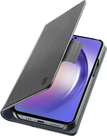 Mbështjellës folio Cellular Line për Samsung Galaxy A55 5G, me magnet, xhep kartash, i zi
