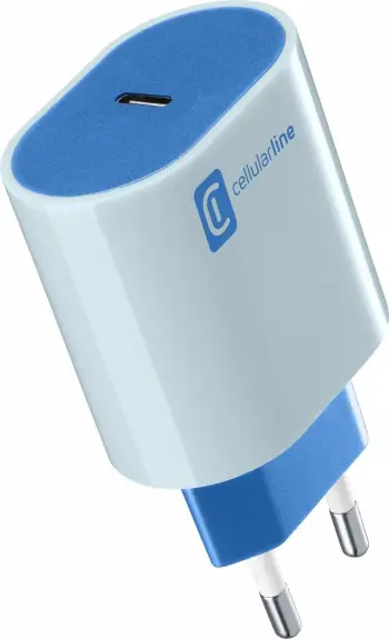 Karikues USB-C Cellularline #Stylecolor, 20W, ngjyrë kaltër