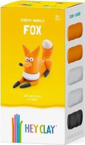 Set plasteline Tm Toys Hey Clay Fox, 5 ngjyra, për fëmijë 3+