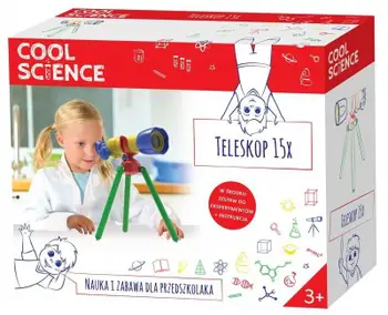 Teleskop për fëmijë Eduscience JS005 My First, 15x zmadhim, me trekëmbësh, gri