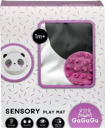 Tapet loje sensorial TM Toys Panda, 90cm, me tekstura dhe tinguj, shumëngjyrësh