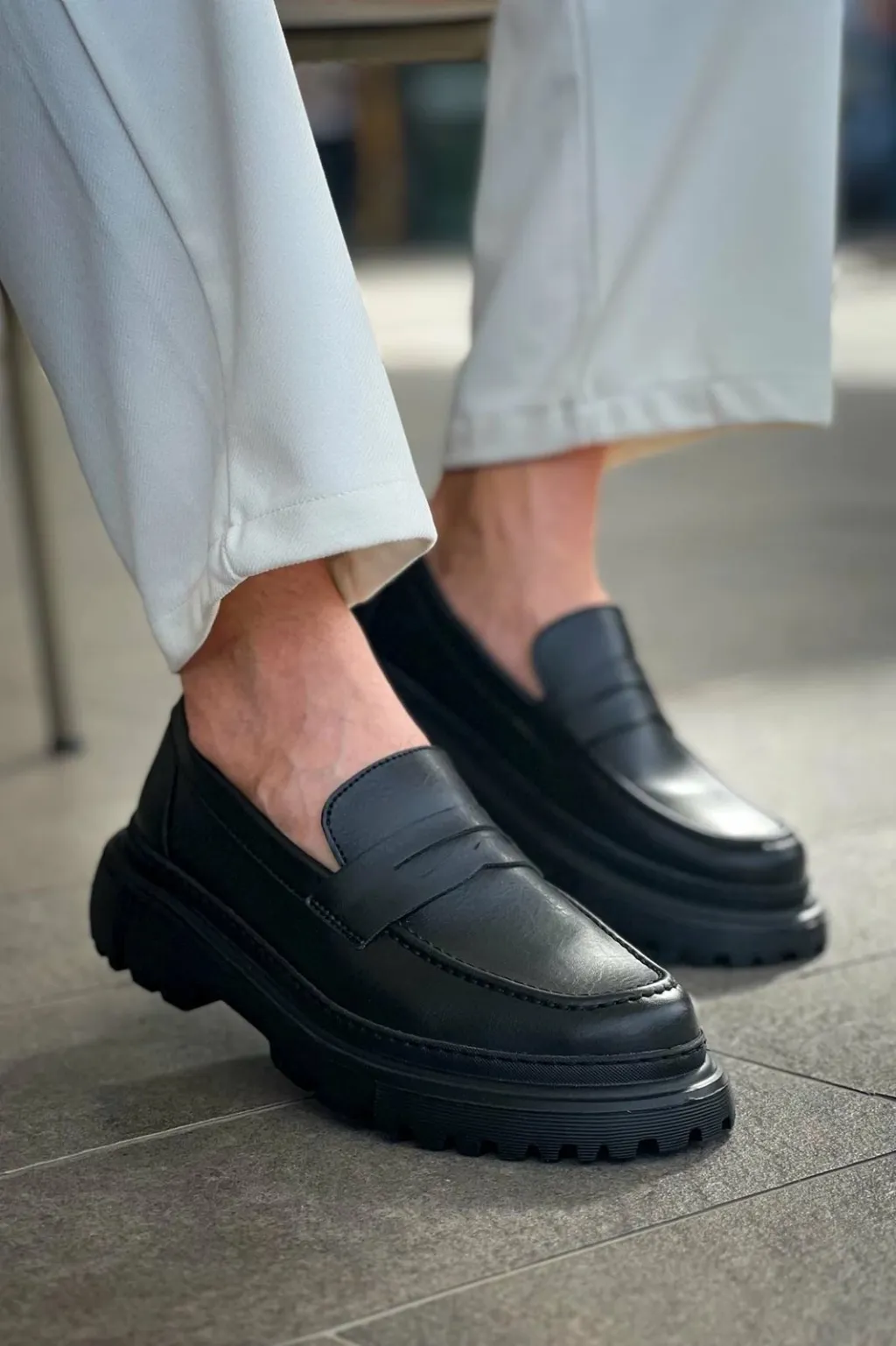 Këpucë për meshkuj, Chekich 2417 FST Black Men Loafer - 4