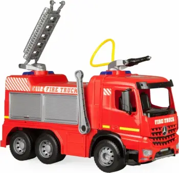 Lodër kamion zjarrfikës Lena Fire Brigade Giga Trucks, 66 cm, me pompë uji, i kuq