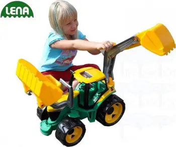 Lodër traktor Lena Bulldozer Excavator 02080, 107cm, 3+, i gjelbër / i verdhë