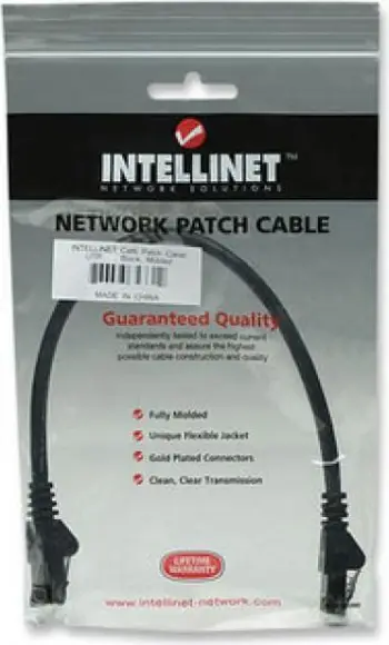 Kabllo rrjeti Intellinet Network Solutions, CAT6, UTP, 0.5m, e zezë