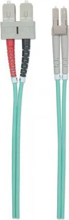 Kabllo fibër optike FO, LC në SC, OM3 3m, aqua - 4