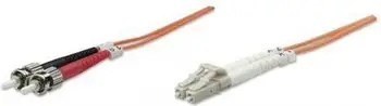 Kabllo fibër optike Intellinet Duplex LC ST, OM1 62.5 125 µm, 3m, portokalli
