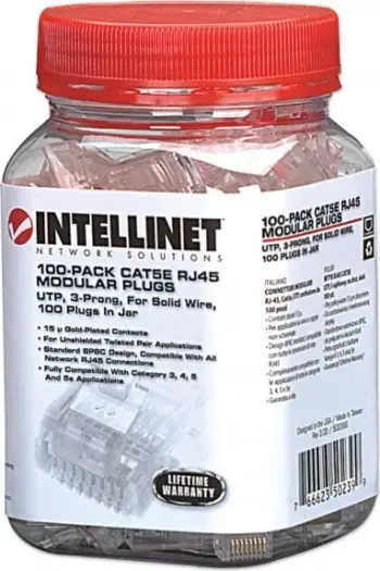 Konektorë RJ45 Cat5e Intellinet, transparent