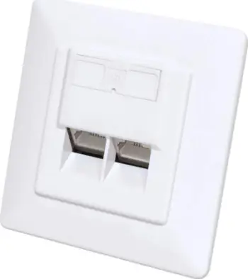 Prizë rrjeti Intellinet Flush Mounted, 2x RJ45 Cat6 10G, STP, e bardhë