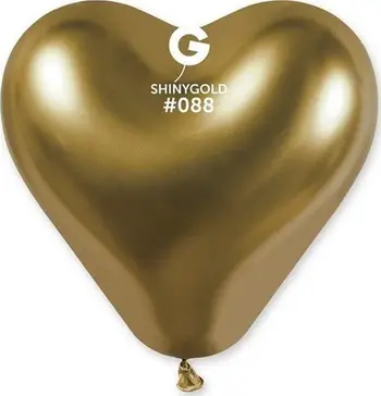 Balona zemër GoDan Chrome, 12", 25 copë, ari