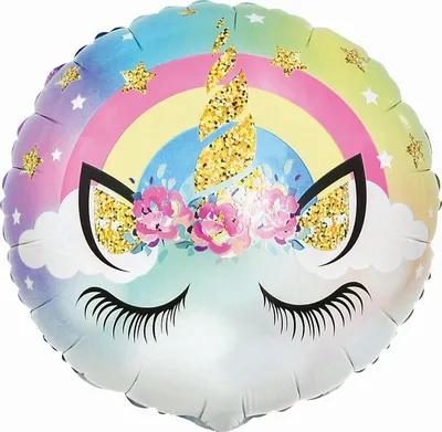 Balonë Godan me figurë njëbrirëshi, 45 cm, shumëngjyrësh - 1