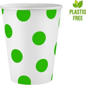 Gotë letre GoDan Pistachio Dots, 250ml, set 6 copë, e bardhë me pika pistacje