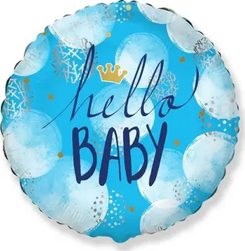 Balonë foli GoDan Hello Baby Boy Flexmetal, 46cm, për helium, blu