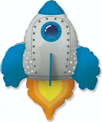 Balonë foli GoDan Rocket, 61cm, blu me argjend