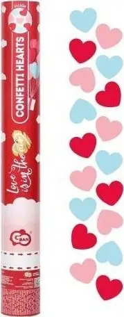 Konfeti pneumatik GoDan Love is in the Air, 40cm, pastel rozë dhe blu