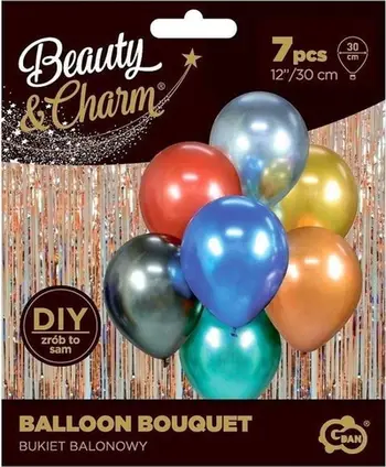 Buqetë balonash GoDan Beauty &amp; Charm BB-MIX7, 7 copë, 30cm, shumëngjyrëshe