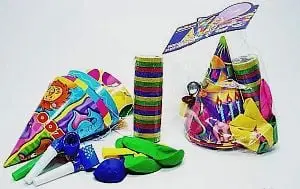 Set festash GoDan Large Ball, 4 kapela, 4 fishkëllima, 4 balona, shumëngjyrësh